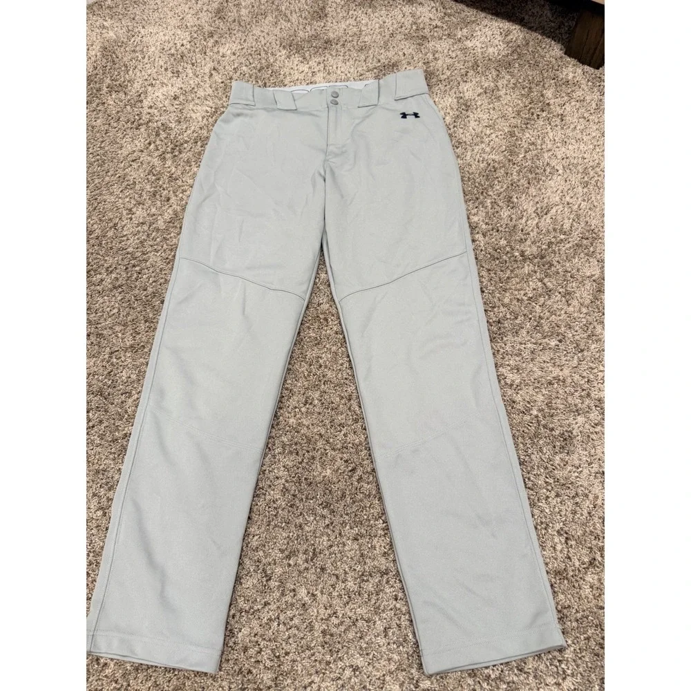 Under Armour Mens Gray Loose Fit Baseball Pants Open Bottom Size Large LG G G